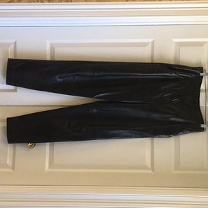 ESCADA black leather pants.  Stitched pocket trim.  Fabulous on
